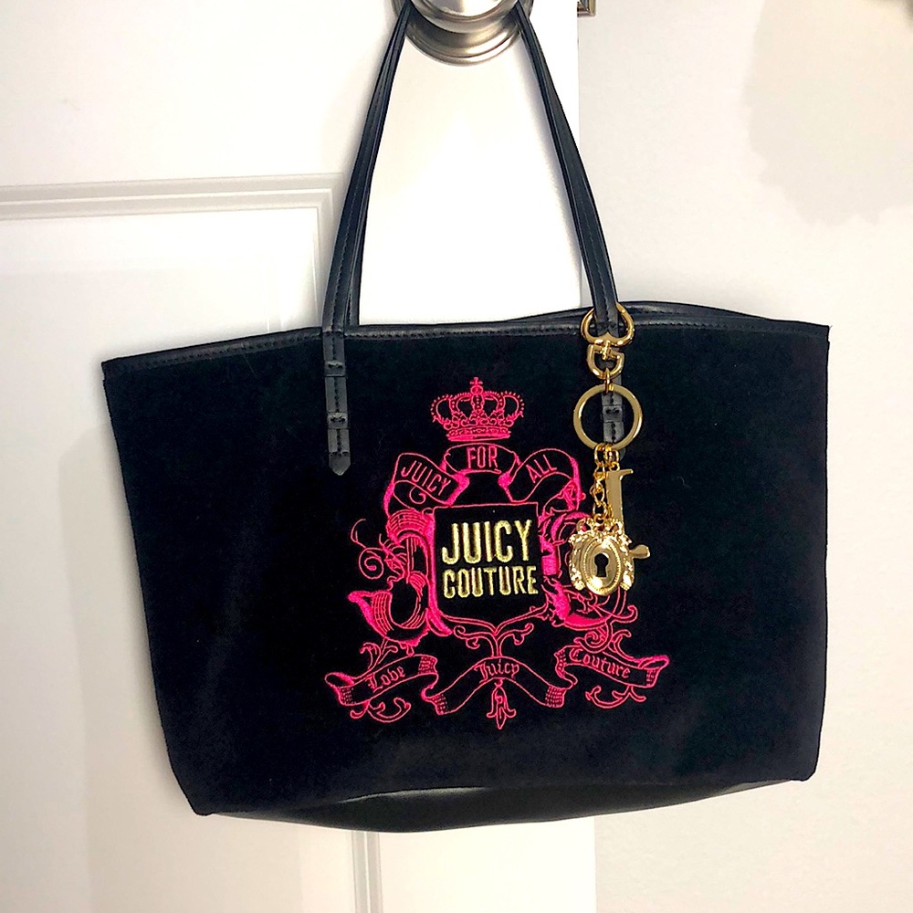 COPY - Juicy Couture black/pink velvet purse. NWOT